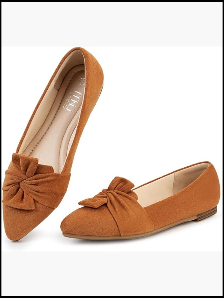 Pointed Toe Ballet Flats With Memory Foam Elegant Office Work Shoes Slip On